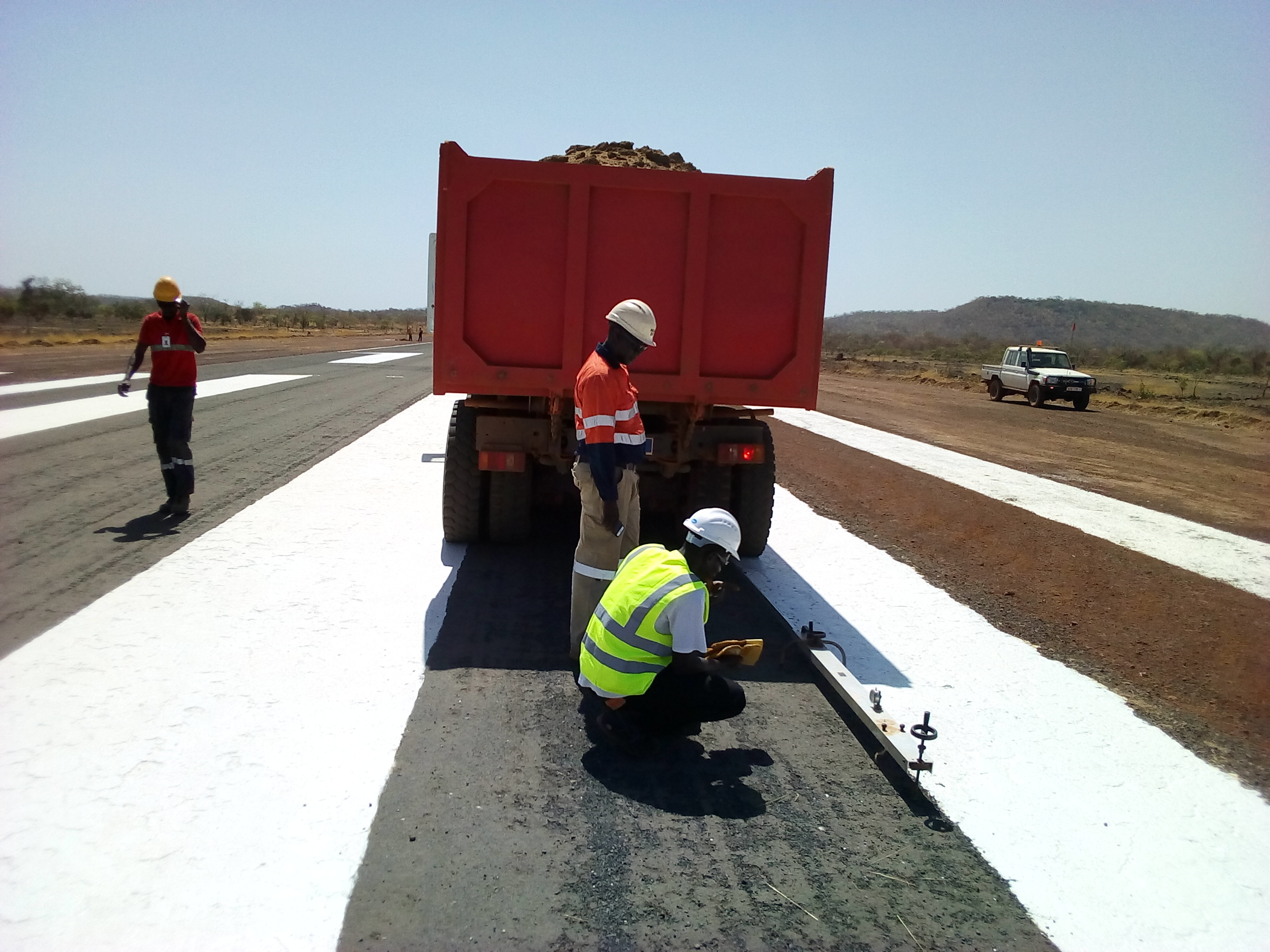 Geotechnical engineering mission to assess the condition of a runway on a mining site