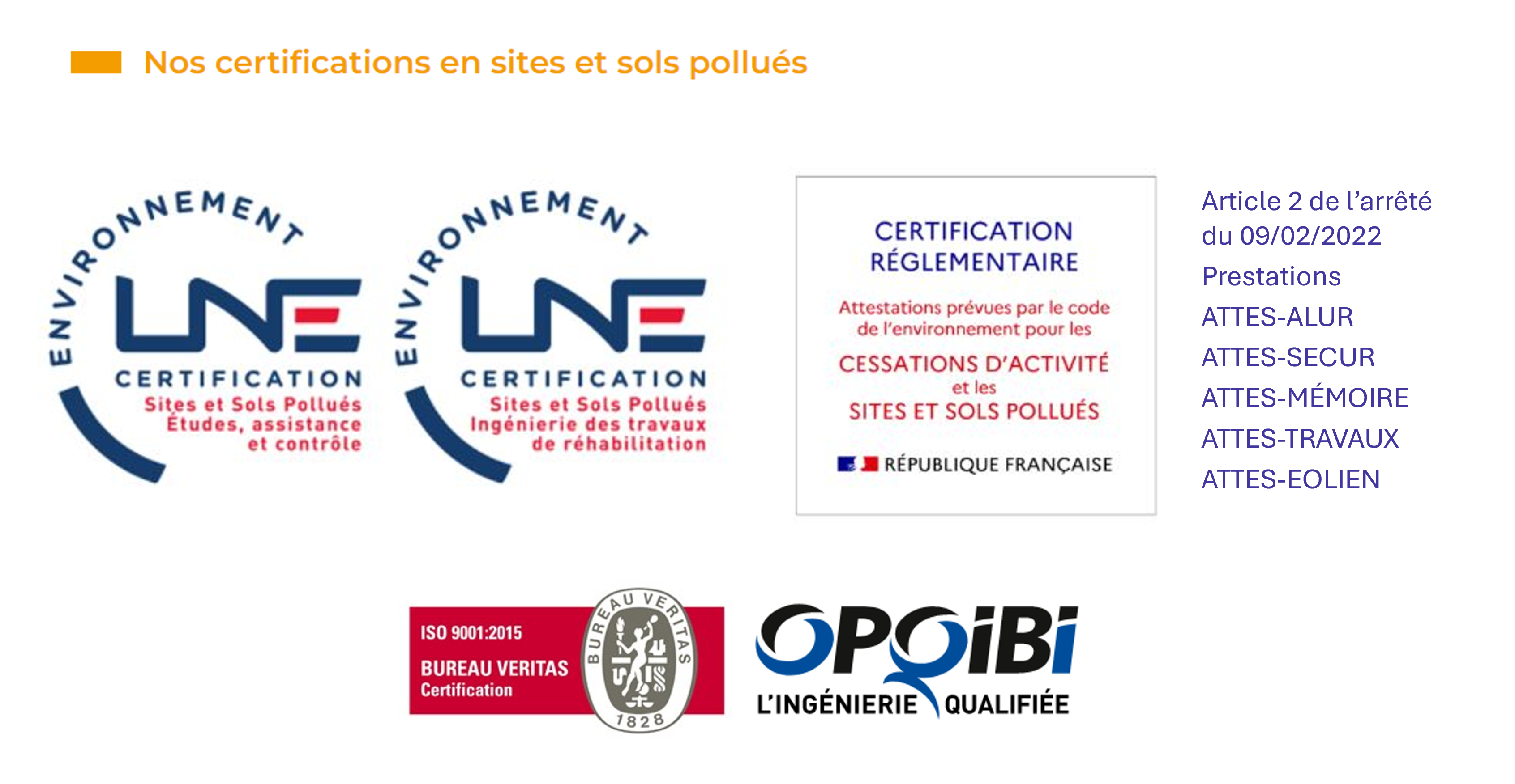 Certifications Fondasol Environnement