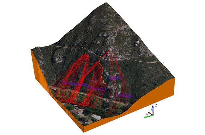 Modélisation numérique pour analyse trajectographique 2D et 3D